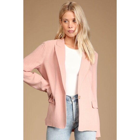 Lulus Bold Touch Mauve Pink Blazer - Picture 1 of 12